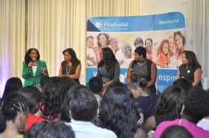 Nikki Woods answers questions from the attendees